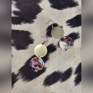 Gold Multicolored Fashion Dangle Earrings